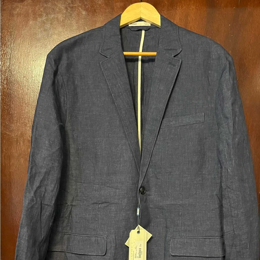 Men’s Onassis Spanish Linen Navy Blazer